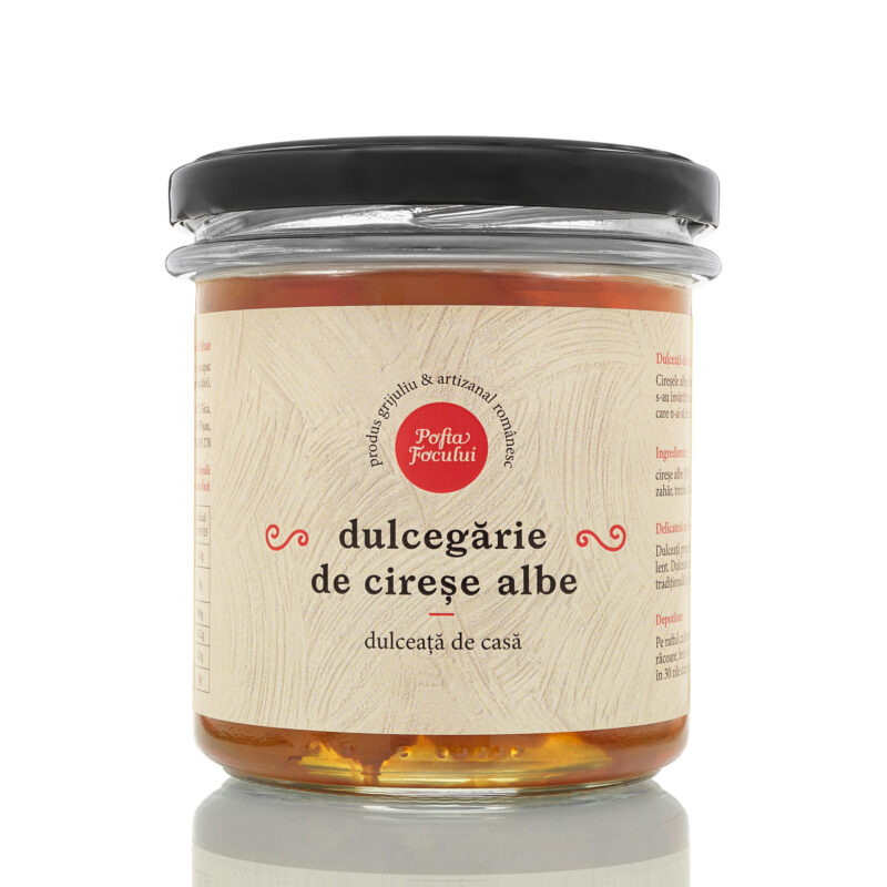 Borcanul de dulceață de cireșe albe, 350 g